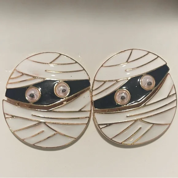 Halloween Glow-in-the-Dark Mummy Earrings - Picture 3 of 3